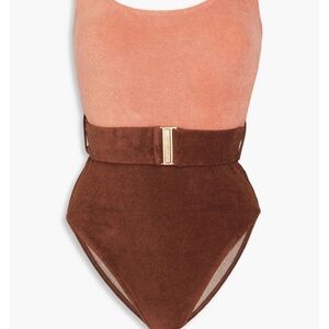 Zimmermann Pink and Brown Terry One Piece Swimsuit